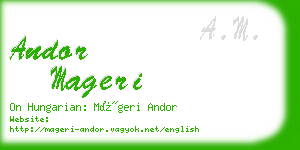 andor mageri business card